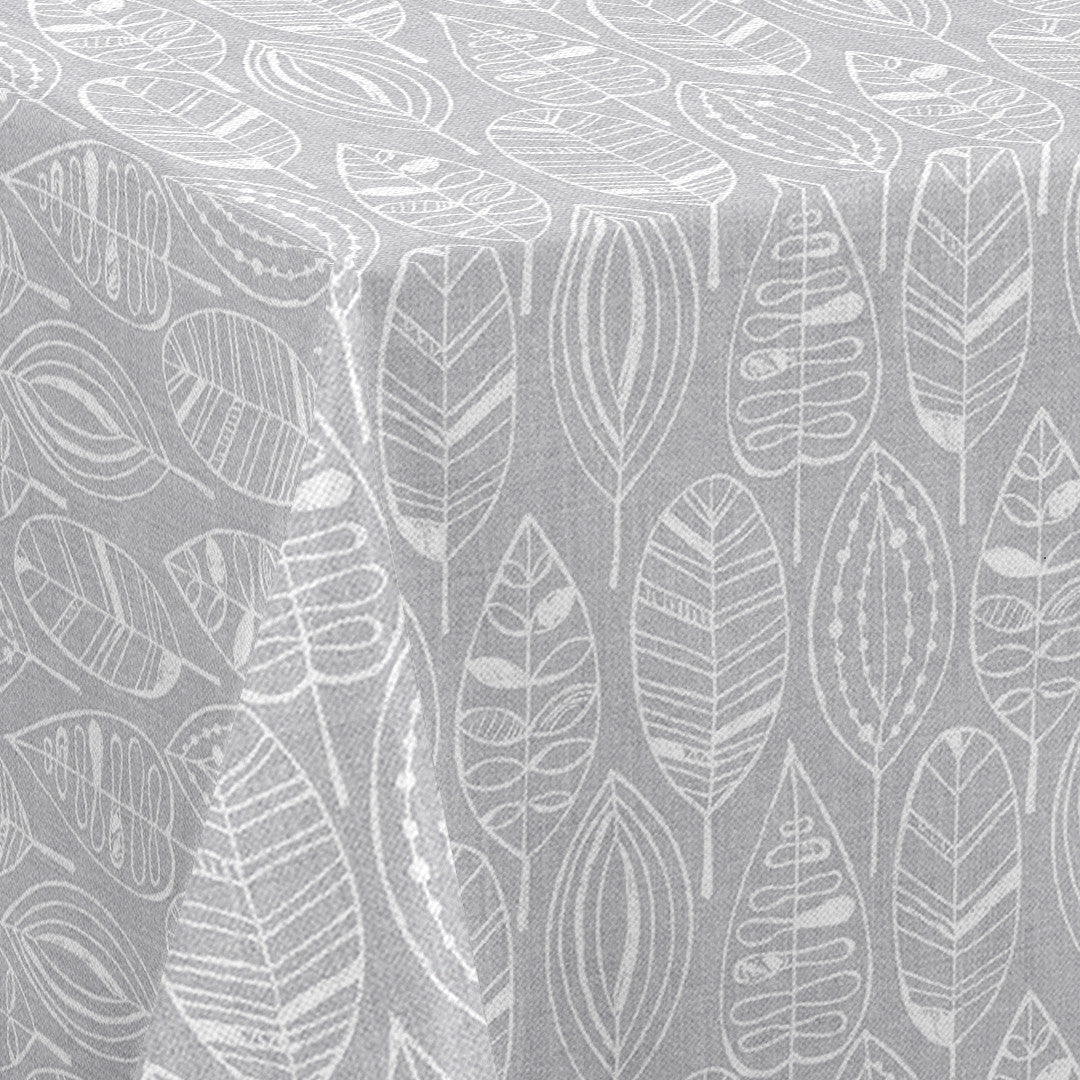 Nordfavn Nordic Leaf Grey – Vaxduk med stiliserat bladmönster hörn