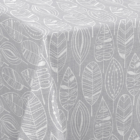 Nordfavn Nordic Leaf Grey – Vaxduk med stiliserat bladmönster hörn