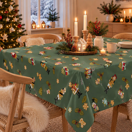 Nordfavn The Enchanted Nutcracker Grön – Julvaxduk med nötknäppare, miljö