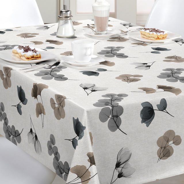 Nordfavn Organza Grey Beige – Duk med bladmönster, miljö
