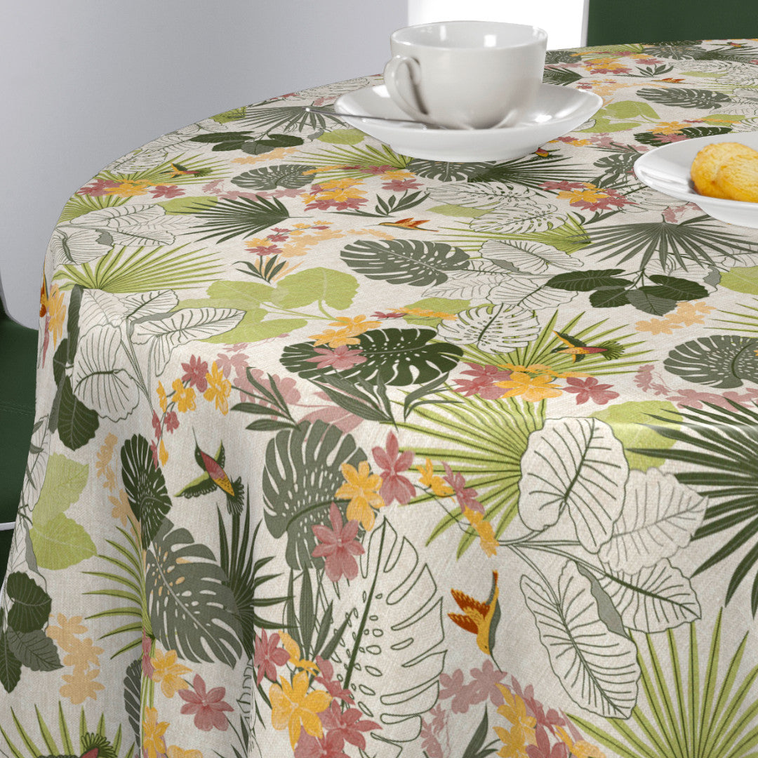 Nordfavn Tropical Kolibri – Vaxduk med botaniskt mönster