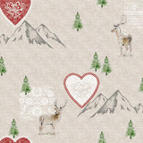Nordfavn Vixen – Jultextilduk med renar och nordisk natur, miljöbild