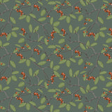 Nordfavn Winter Berry – Julvaxduk med grenar och röda bär mönster