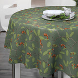 Nordfavn Winter Berry – Rund julvaxduk med grenar och röda bär