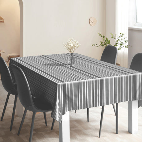 Nordic Stripe Grå – Randig vaxduk med lätt struktur, miljö