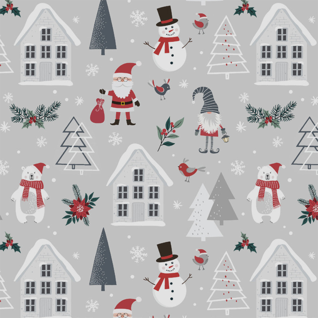 Nordic Winter – julvaxduk med motiv i skandinavisk stil, mönster