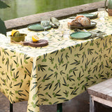 Olive It Jojoba – Captain Cook vaxduk med grafiskt olivmotiv hörn