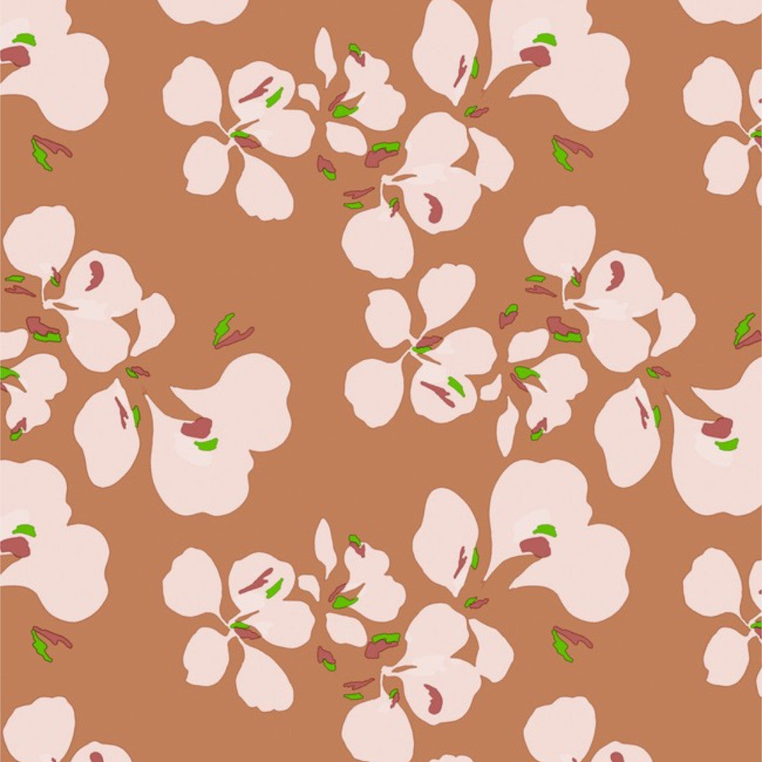 Orkide Chai Latte – Lola vaxduk med blommönster, mönster