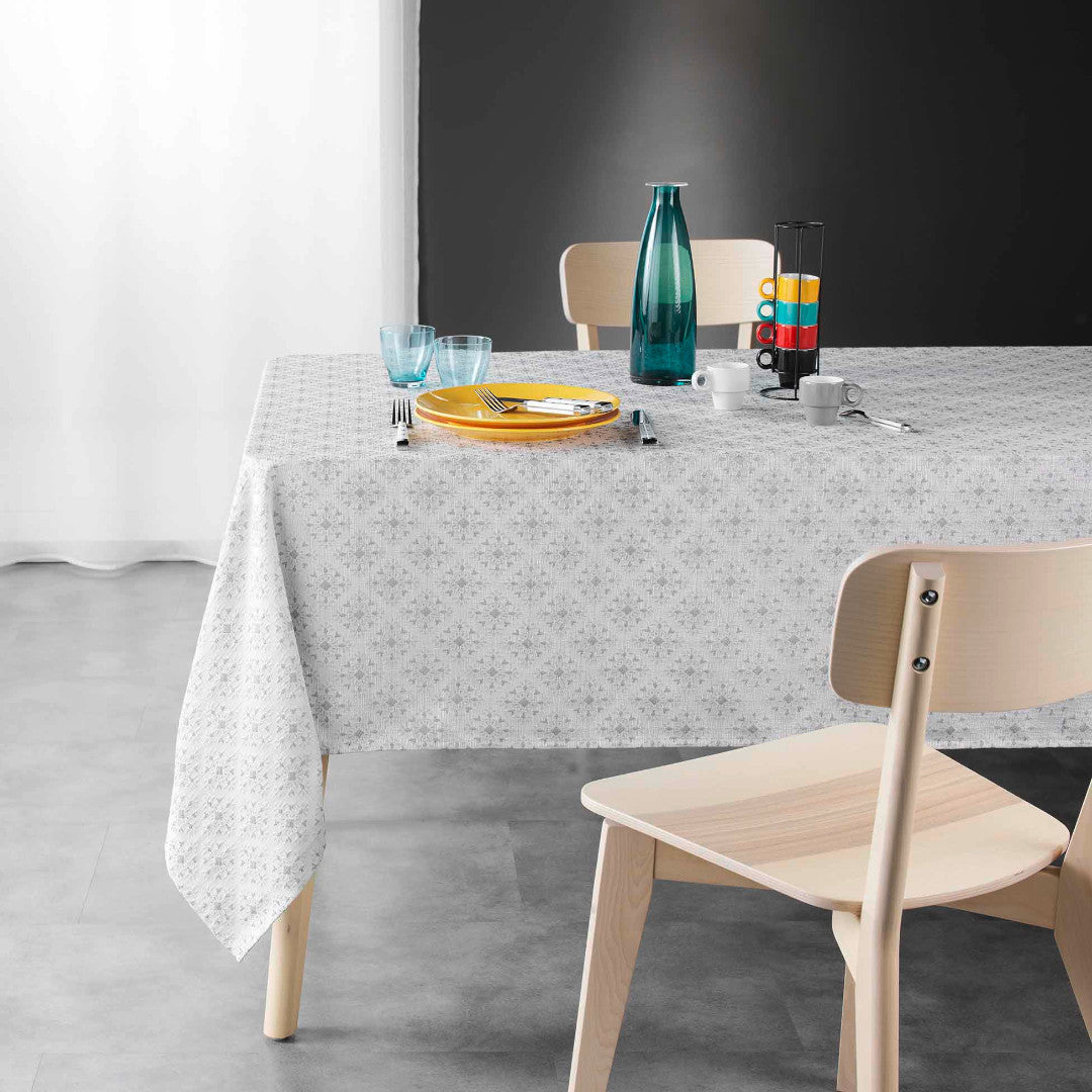 Orphee – Damastduk med fint geometriskt vävt mönster – 140 x 240 cm, miljö