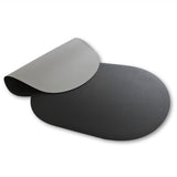 Moon oval bordstablett i konstläder – Svart/Ljusgrå – 30 x 45 cm