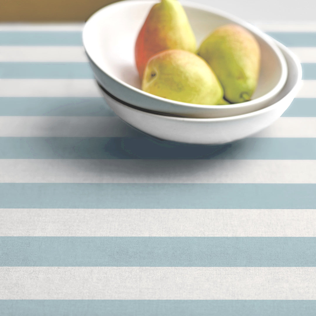 Parallel Linen Blue – Södahl textilvaxduk i 100 % bomull med glidskydd