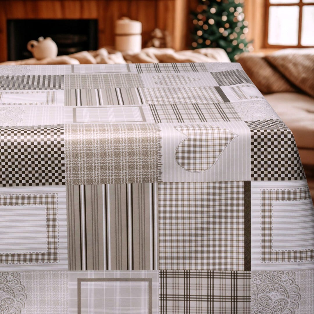 Patchwork Brun – Extra bred vaxduk 160 cm