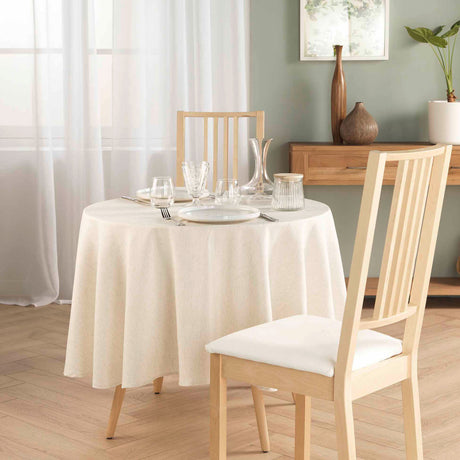 Pauline – rund duk i polyester/linne Ø 180 cm, miljö