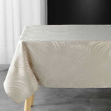 Plumette Linen – Damastduk med vävt palmbladsmönster – 140 x 240 cm