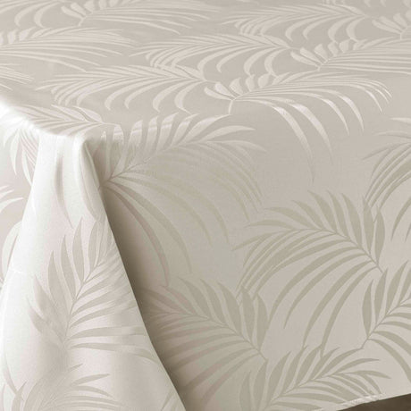 Plumette Linen – Damastduk med vävt palmbladsmönster – 140 x 240 cm, hörn