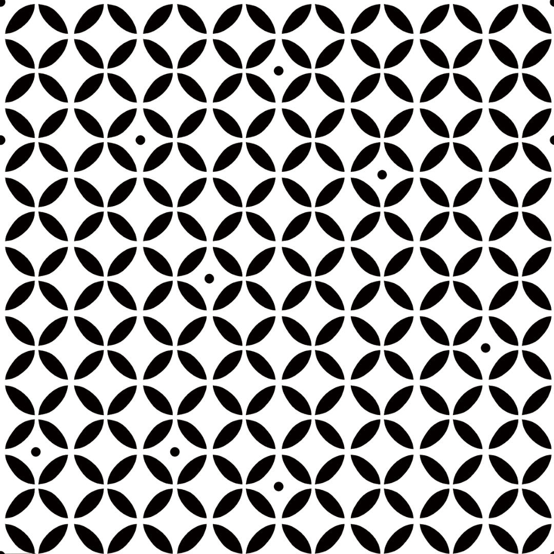 Raipur Black – Modern svart/vit vaxduk med grafiskt mönster, mönster