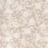 Rose Bianche – Textilvaxduk i linnelook, 160 cm bred, mönster
