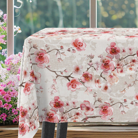 Sakura Bloom – vaxduk med rosa körsbärsblommor, hörn