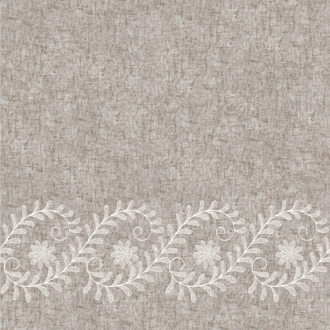 Silva Beige – beige vaxduk med elegant ornamentbård mönster