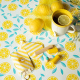 Slice Me Up Limonata – Captain Cook vaxduk med grafiskt citrusmönster närbild