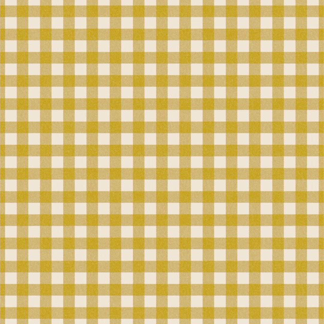 Small Chiwy Mustard Yellow - Lola vaxduk med rutor, mönster