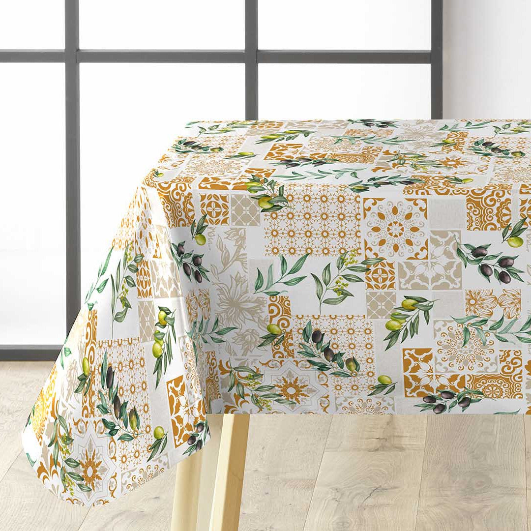 Solanova – Vaxduk med oliver och gyllene kakel, hörn
