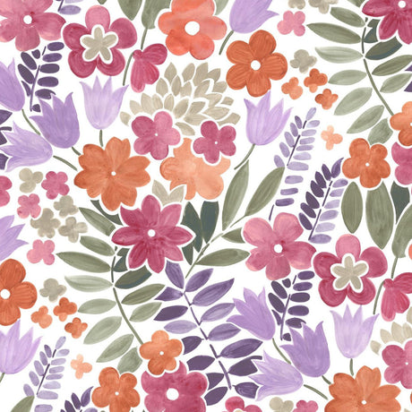 Sommerflor Rosa – Vaxduk med färgglatt blommönster