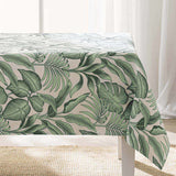 Stilys Sauge – Tygduk i linnelook med botaniskt bladmönster – 140 x 240 cm