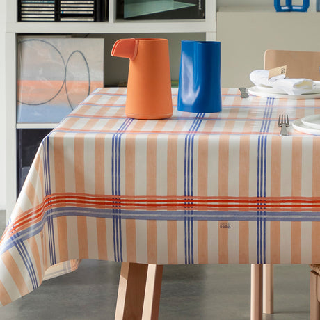 Tea Milady? Salmon – Lola vaxduk med randigt mönster, hörn