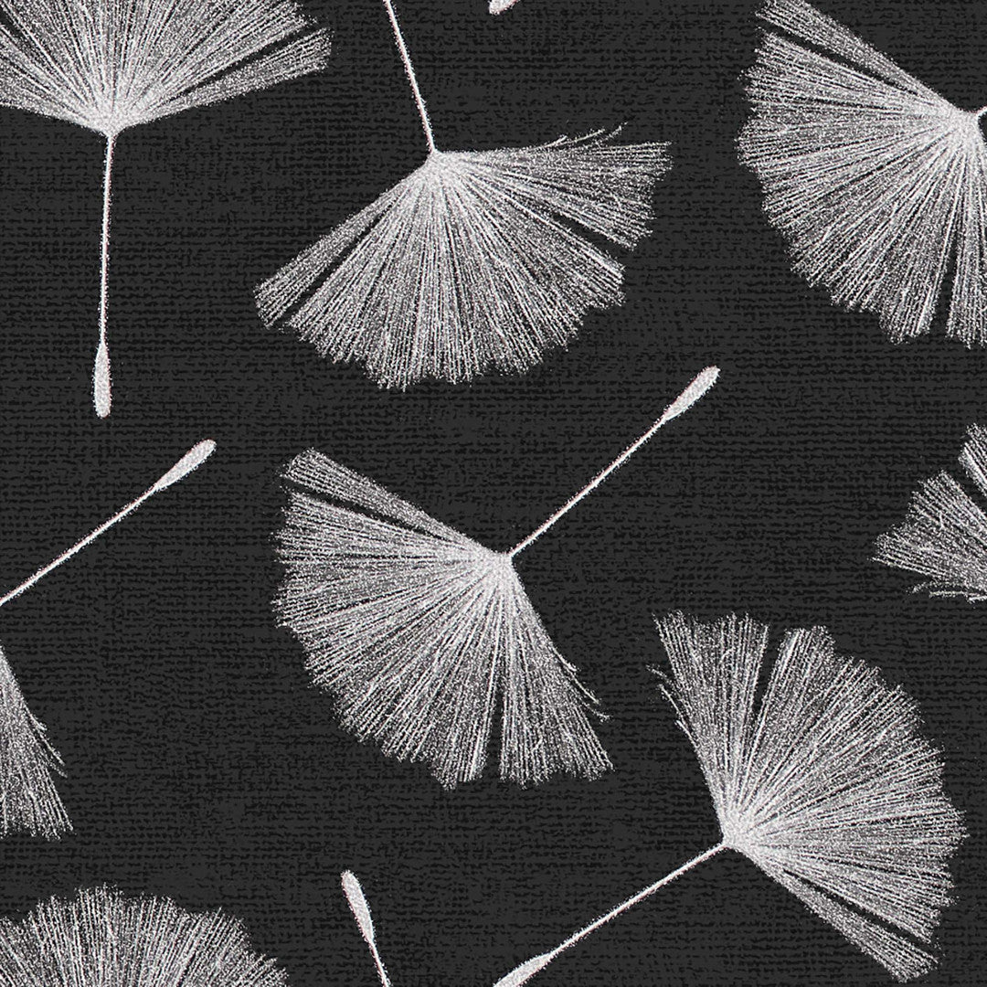 Textilia Glitter Auxine - Vaxduk med blommor i silvertryck, mönster