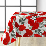 Textilia Occitanie - Fantastisk vaxduk med röda blommor, hörn