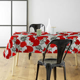 Textilia Occitanie - Fantastisk vaxduk med röda blommor, miljö