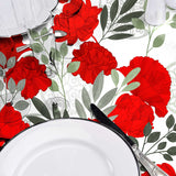 Textilia Occitanie - Fantastisk vaxduk med röda blommor, närbild