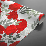Textilia Occitanie - Fantastisk vaxduk med röda blommor, rulle