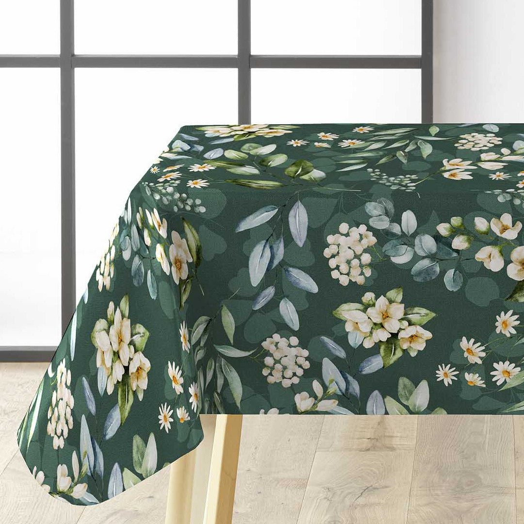 Textilia Paquerette - Vaxduk med blommor och grönt, hörn