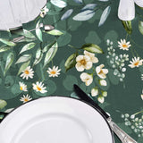 Textilia Paquerette - Vaxduk med blommor och grönt, närbild