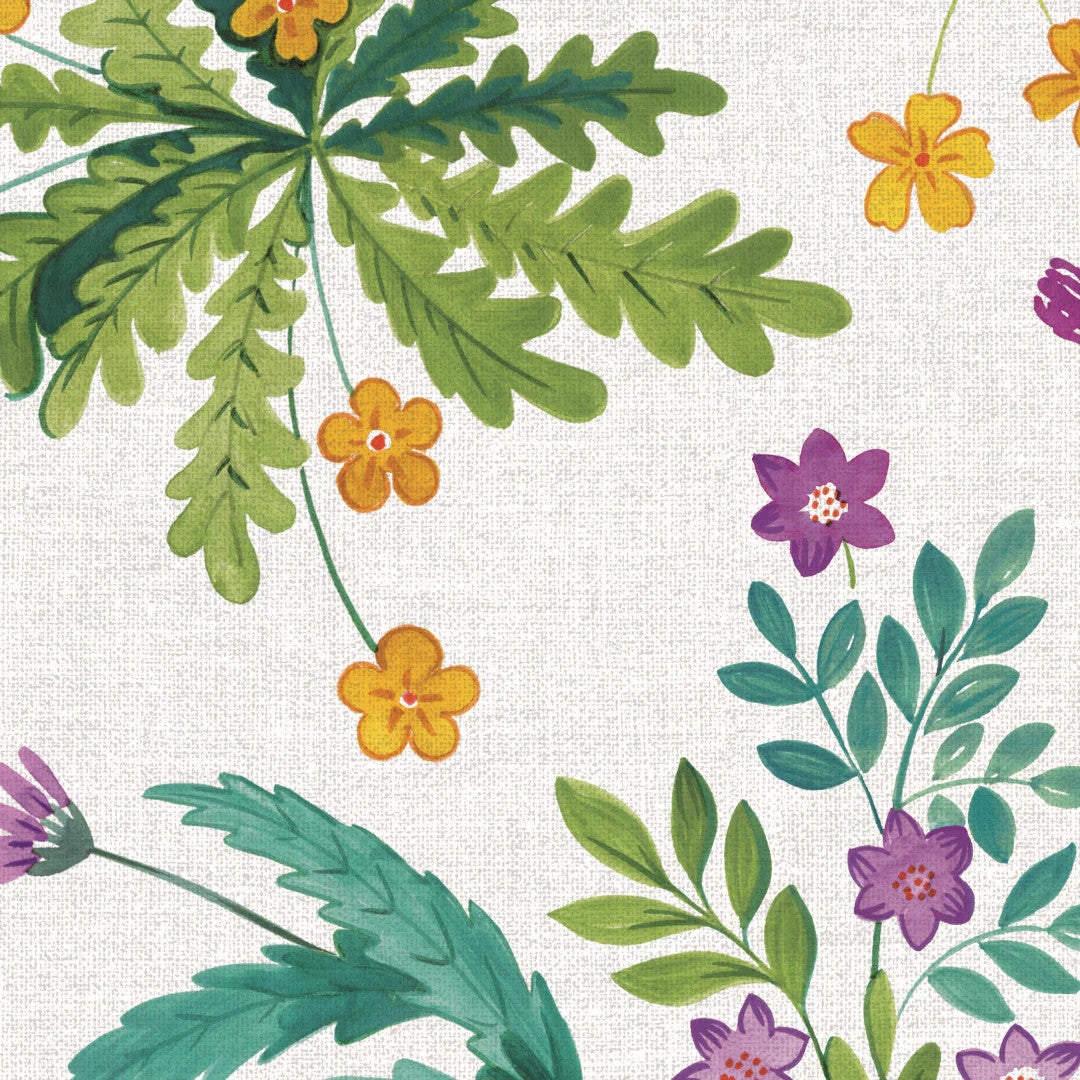 Vild Kløver – Vaxduk med blommor och örter, 160 cm bred