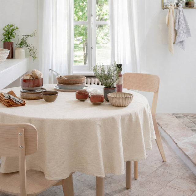 WOW Linneduk, Essence Ivory – Rund Ø 180 cm