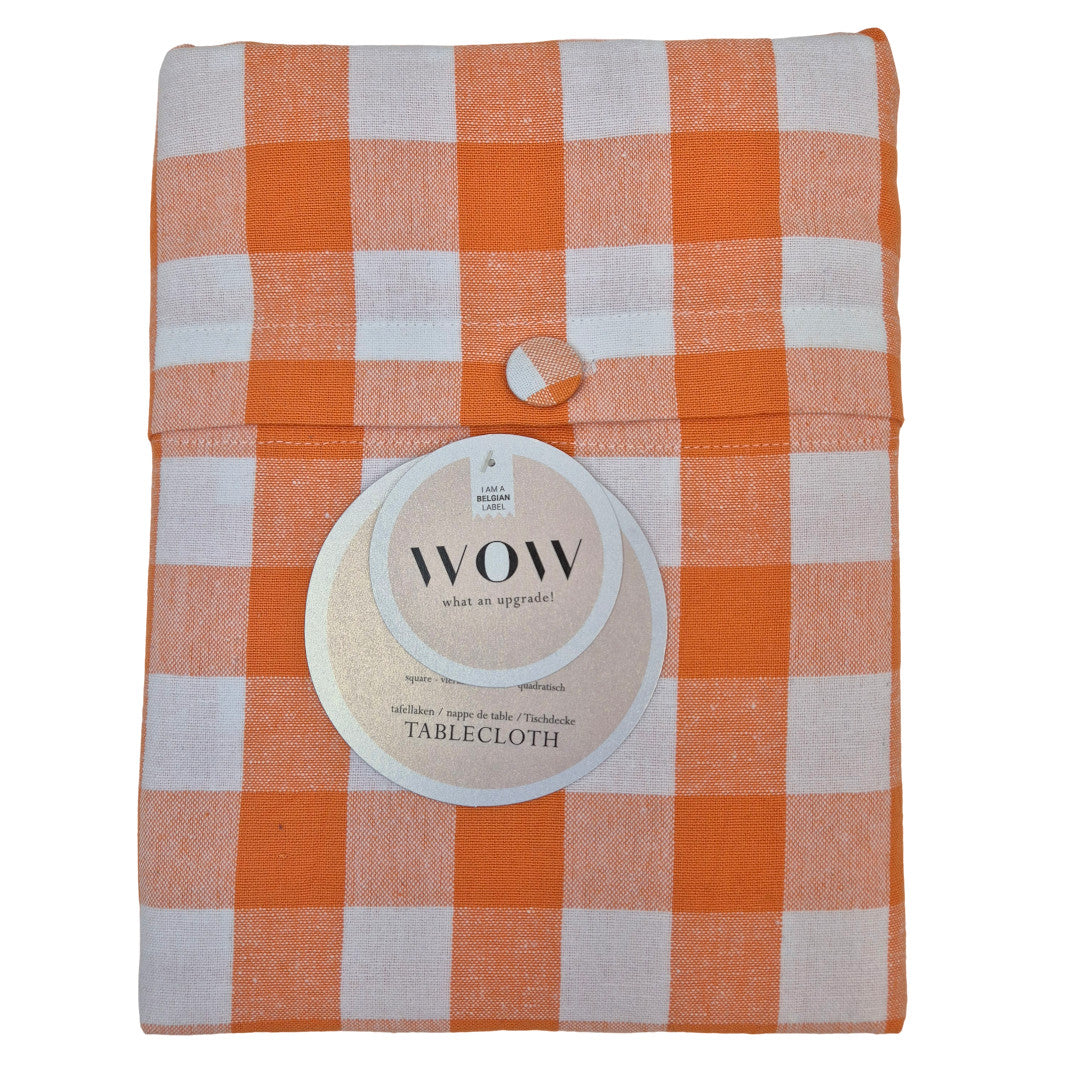 WOW Spring Apricot – Rutig bomullsduk 150 x 300 cm, förpackning