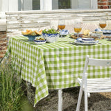 WOW Spring Evergreen – Rutig bomullsduk 150 x 150 cm, miljö hörn