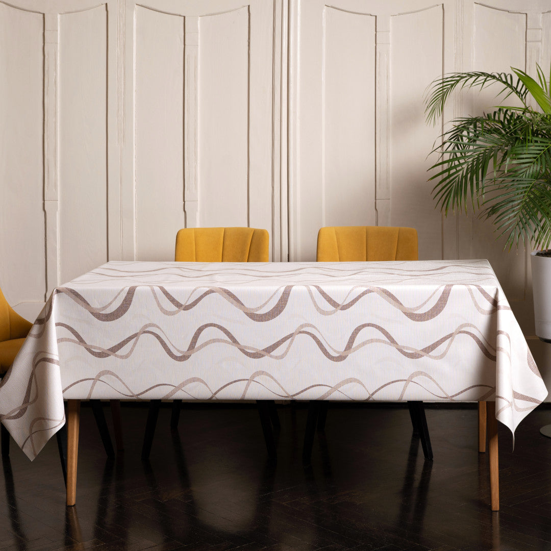 Wave Sand – Vaxduk med vågor och textillook, miljö
