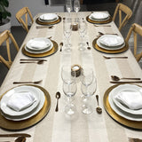 Welss Lino beige, jacquardvävd textilvaxduk 160 cm bred