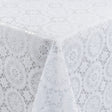 White Chantilly – Vit spetsvaxduk med klassiskt rosettmönster