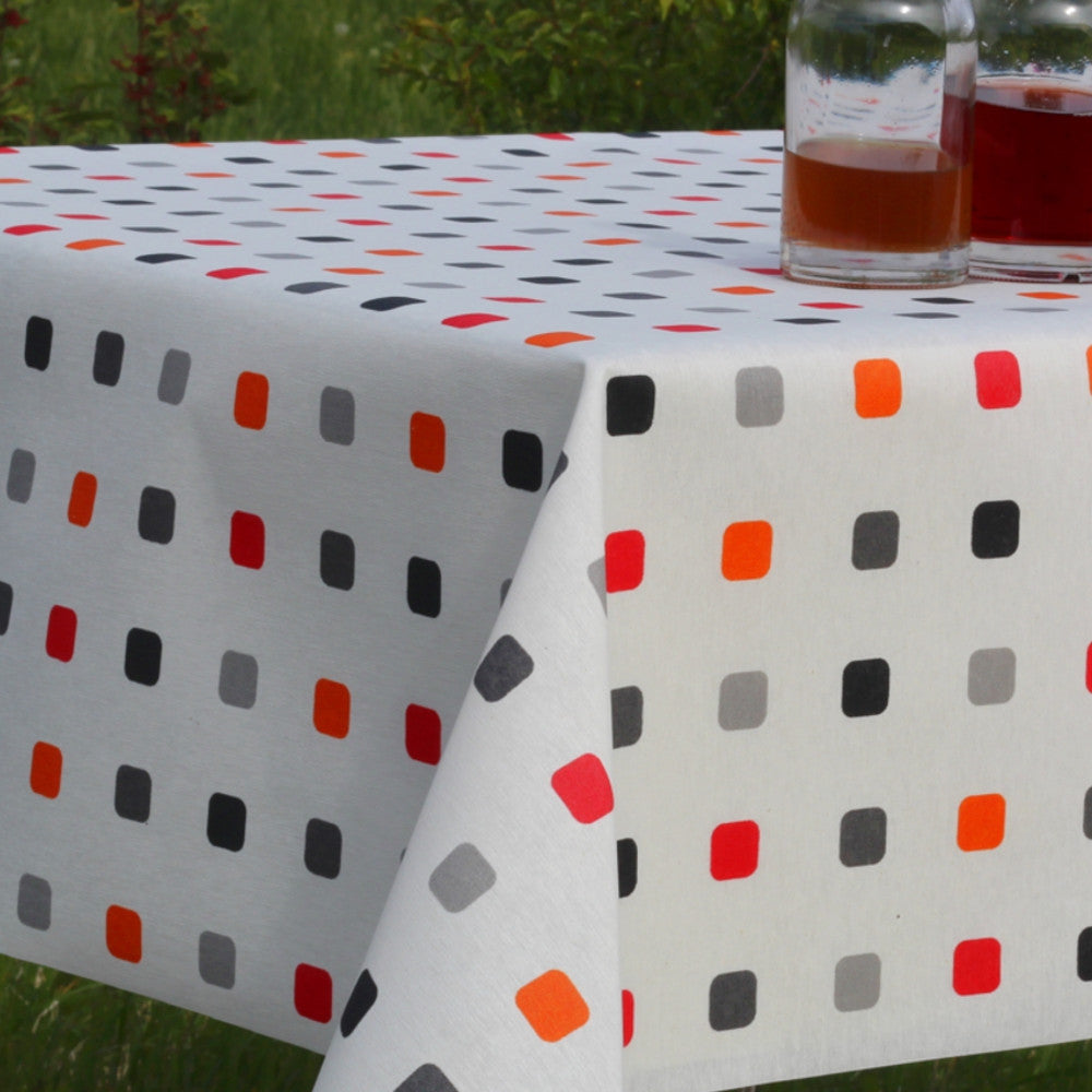 Color Spot Festival Coral, textilvaxduk med spots