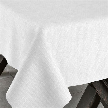 Corbaz vit, jacquardvävd textilvaxduk, 140 cm bred
