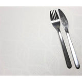 Manno vit, jacquardvävd textilvaxduk 160 cm bred