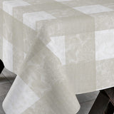 Millet Blanco - Textilvaxduk Chrysantemum i rutor vit/beige