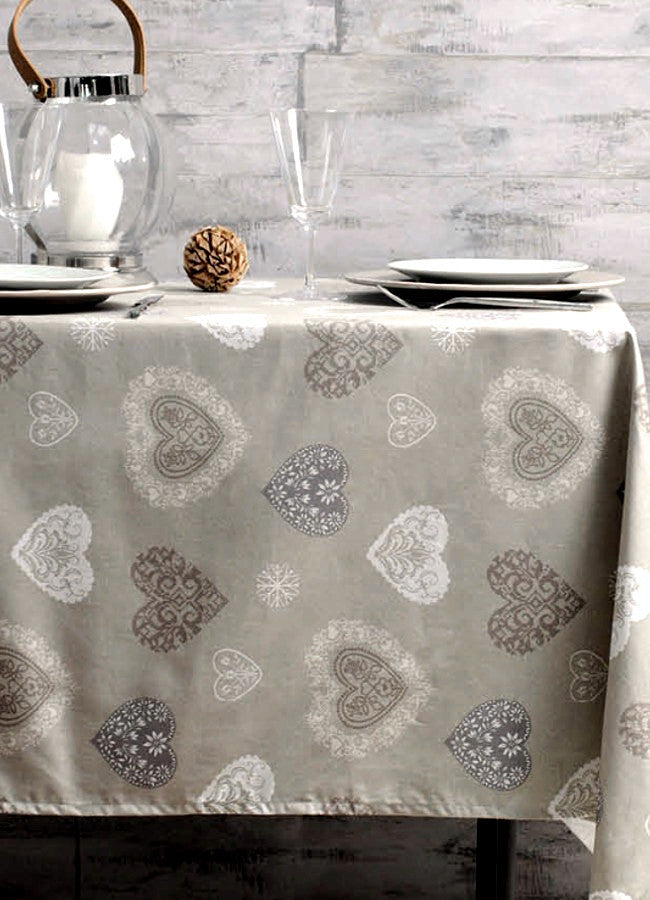 Amancy naturel, Laura Lancelle textilvaxduk med teflon, 155 cm bred
