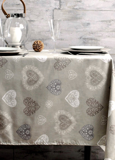 Amancy naturel, Laura Lancelle textilvaxduk med teflon, 155 cm bred