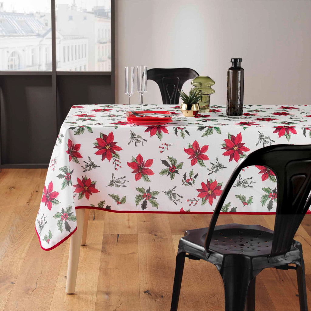 Amaryllis 150 x 300 cm - rektangulär julbordsduk med fläckskydd